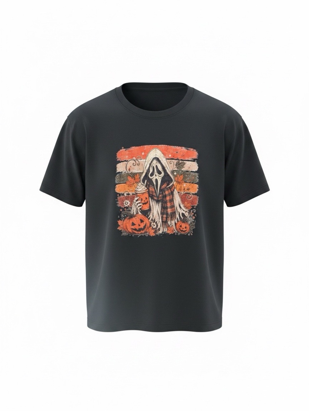 Black Halloween Ghost Graphic Tee